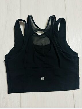 lululemon athletica Black Mesh-Back Strappy Sports Bra